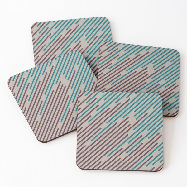 Item preview, Deep Purple Taupe Gray Aqua Diagonal Line Pattern 2021 Color of the Year Epoch and Accent Shades designed and sold by ColorOfTheYears.