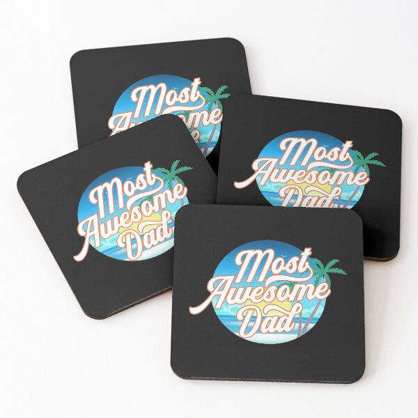 Item preview, Most Awesome Dad Father's Day Calligraphy with Tropical Background designed and sold by Hommie9977.