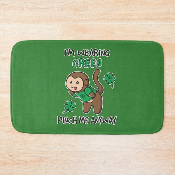 Item preview, Cheeky Green Shirt Saint Patrick's Day Get Lucky Pinch Me Ooptees Monkey Black Text designed and sold by OopteesLydia.