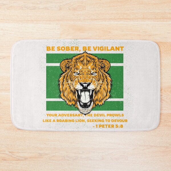 Item preview, 1 Peter 5:8 Be Vigilant Your Adversary Prowls Like a Roaring Lion Christian Scripture designed and sold by Marathon-Runner.