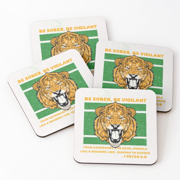 Item preview, 1 Peter 5:8 Be Vigilant Your Adversary Prowls Like a Roaring Lion Christian Scripture designed and sold by Marathon-Runner.