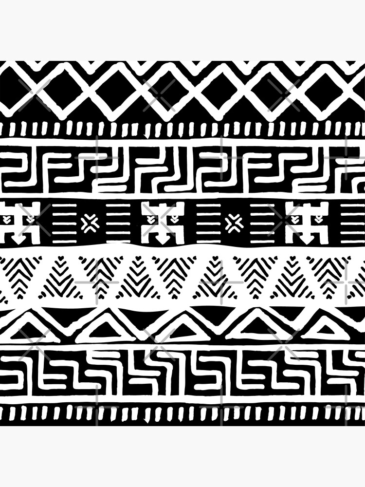 Black and White African Bogolan Pattern