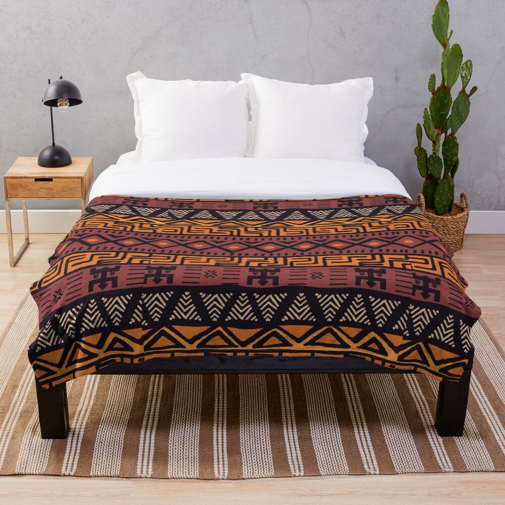 African Tribal Pattern Throw Blanket