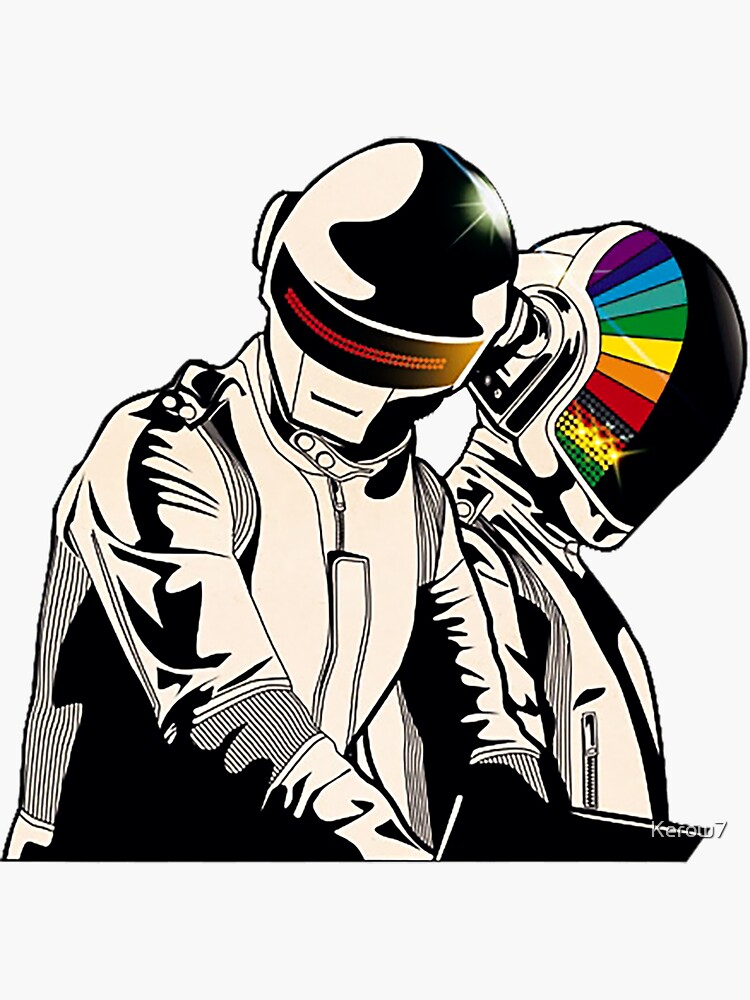 "Daft Punk Drawing " Sticker for Sale by Kerow7 | Redbubble