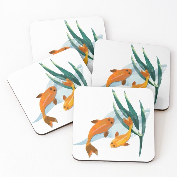 Item preview, Preciosa ilustración de peces koi de colores - arte de jardín japonés designed and sold by Caroline Laursen.