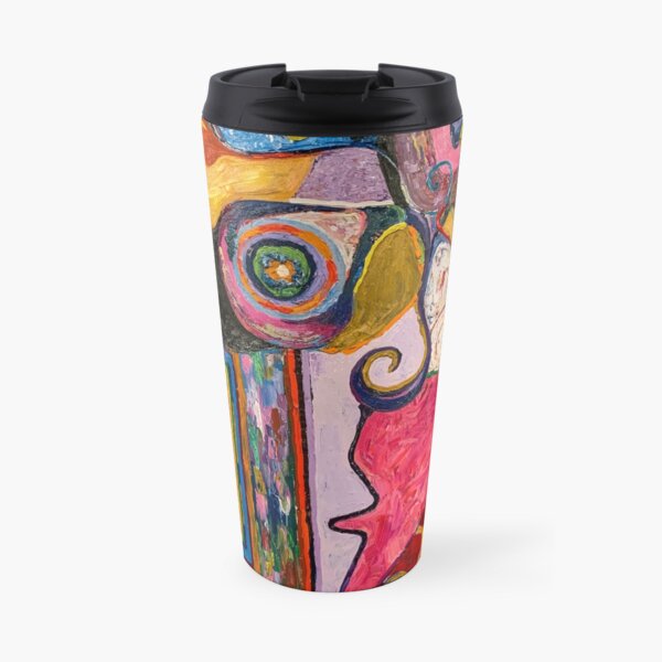 Colorful Abstract Painting, “Seer” Travel Mug