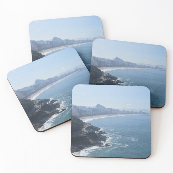 Item preview, Aerial View Hazy Day, Sugar Loaf, Ipanema Beach, Copacabana Beach, Rio, Brazil designed and sold by StrongJourneys.