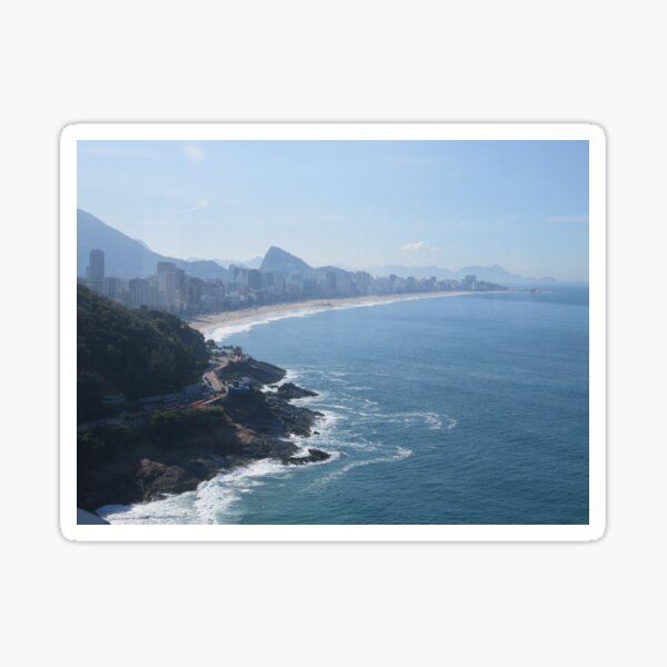 Item preview, Aerial View Hazy Day, Sugar Loaf, Ipanema Beach, Copacabana Beach, Rio, Brazil designed and sold by StrongJourneys.