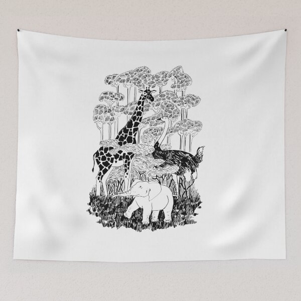 Item preview, elephant, giraffe and ostrich designed and sold by VicaVeresk.
