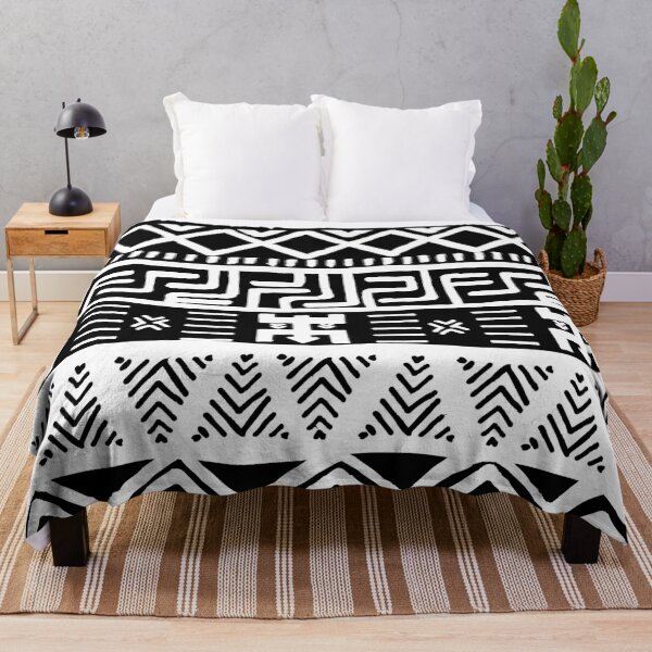 Item preview, Black and White African Bogolan Pattern designed and sold by SoccaTamam.