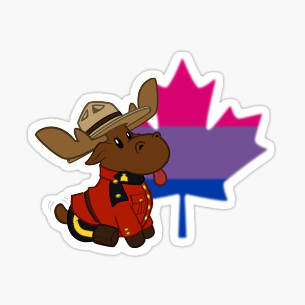 Mountie Moose: Pride Remix (Bisexual) Sticker