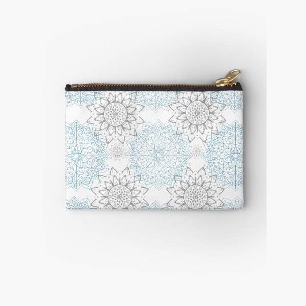 Item preview, Gray and Blue Geometric Mandala Design with Gray Mandala flowers. designed and sold by Shir-designs.