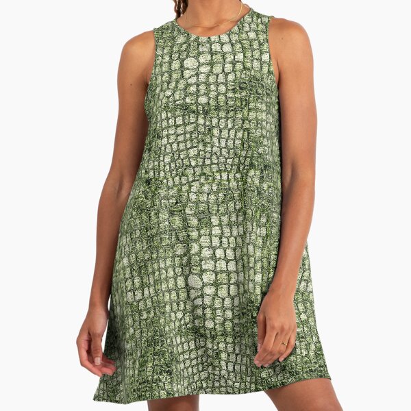 green crocodile print dress Portia and Scarlett