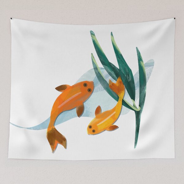 Item preview, Preciosa ilustración de peces koi de colores - arte de jardín japonés designed and sold by Caroline Laursen.