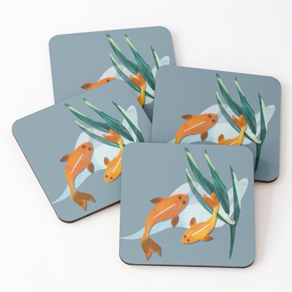 Item preview, Preciosa ilustración de peces koi de colores - arte de jardín japonés designed and sold by Caroline Laursen.
