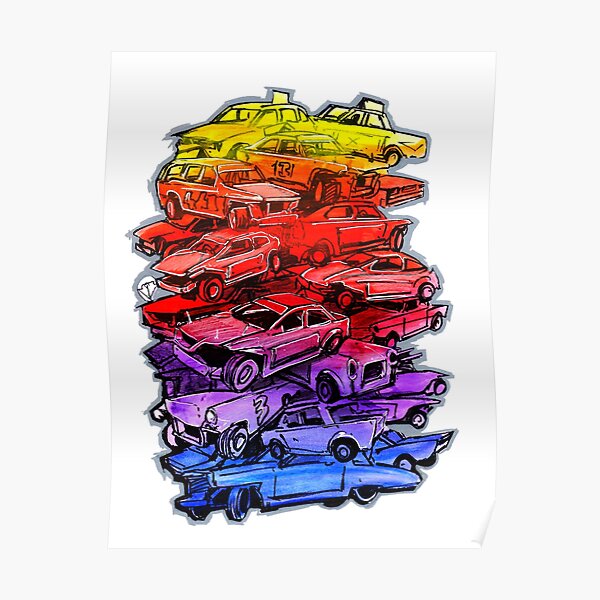 "banger car doodle' hand drawn by design by travalgar vallertine