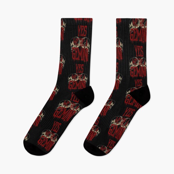 Item preview, Yes we’re a Gemini Gothic Dual Skulls Zodiac Sign Horoscope Bloody Horror Theme designed and sold by YomeHayin.
