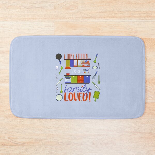 Item preview, A Busy Kitchen...is a Family Loved! (Orange/Blue/Green on Blue) designed and sold by PawsitiveMum.