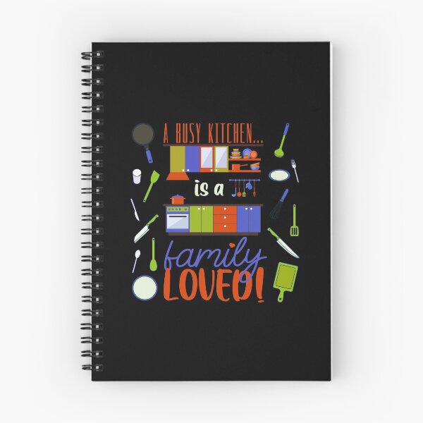 Item preview, A Busy Kitchen...is a Family Loved! (Orange/Blue/Green on Black) designed and sold by PawsitiveMum.