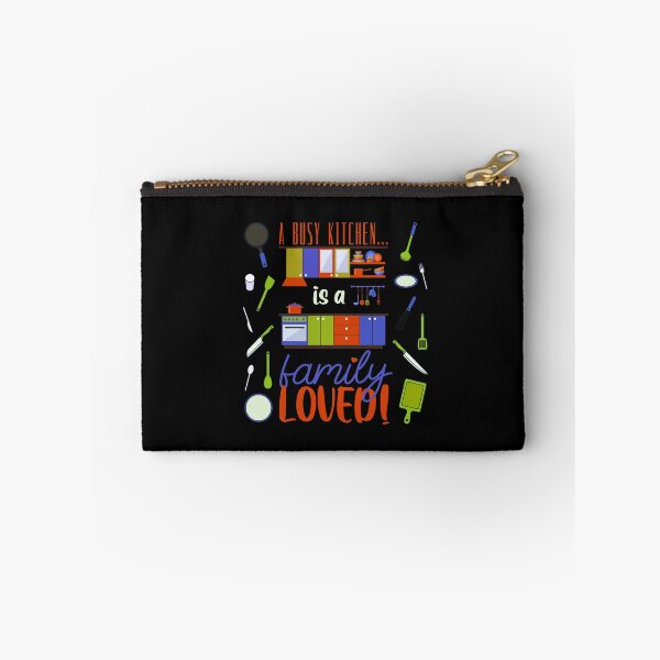 Item preview, A Busy Kitchen...is a Family Loved! (Orange/Blue/Green on Black) designed and sold by PawsitiveMum.