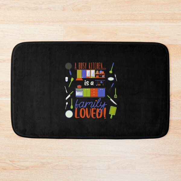 Item preview, A Busy Kitchen...is a Family Loved! (Orange/Blue/Green on Black) designed and sold by PawsitiveMum.
