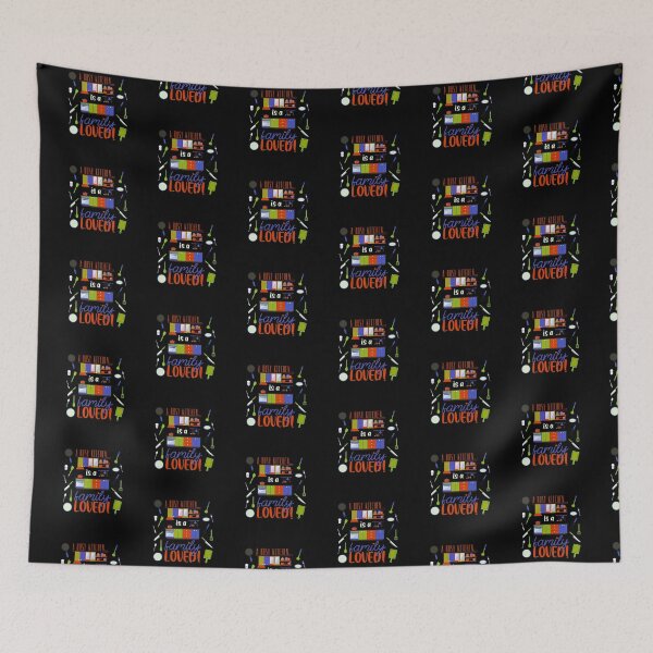 Item preview, A Busy Kitchen...is a Family Loved! (Orange/Blue/Green on Black) designed and sold by PawsitiveMum.