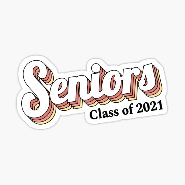 Seniors Class of 2021 Graduation Retro Sticker Sticker