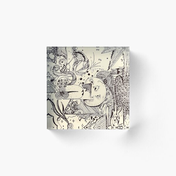 Line Art Abstract Acrylic Block