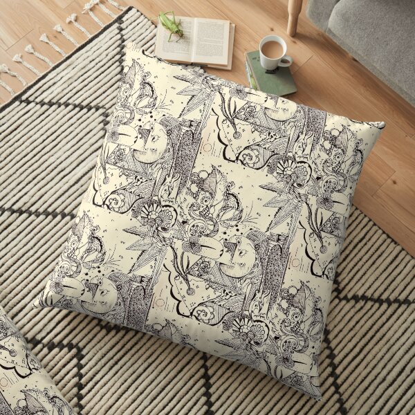 Line Art Abstract Floor Pillow