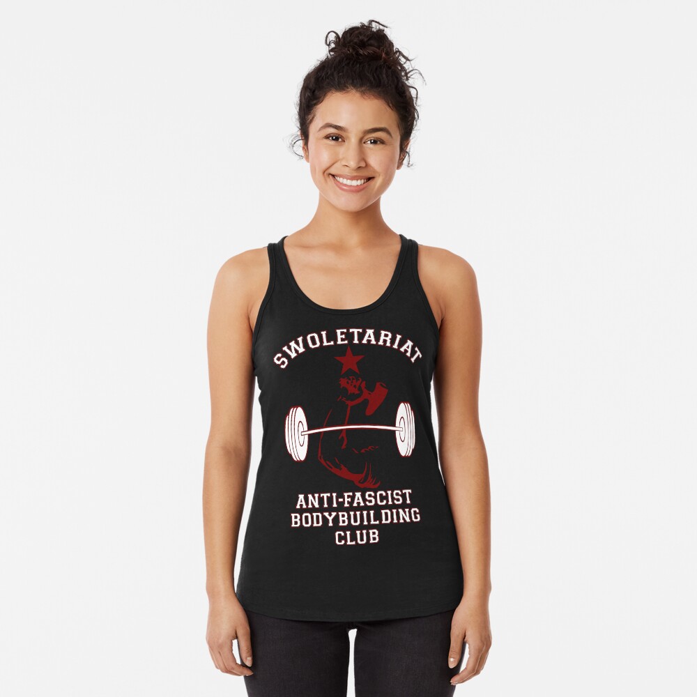 Vista previa del artículo con la obra «Camiseta con espalda nadadora», diseñado y vendido por SpaceDogLaika.