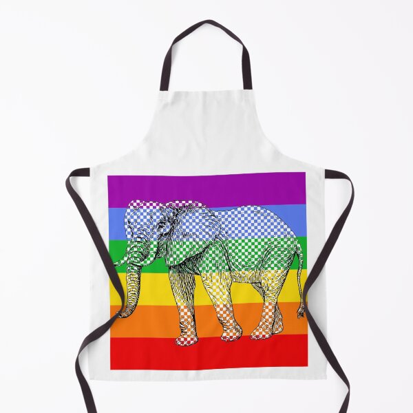 Aperçu de l'œuvre Éléphant arc-en-ciel Blocky (clair) créée et vendue par AtheistBecause.