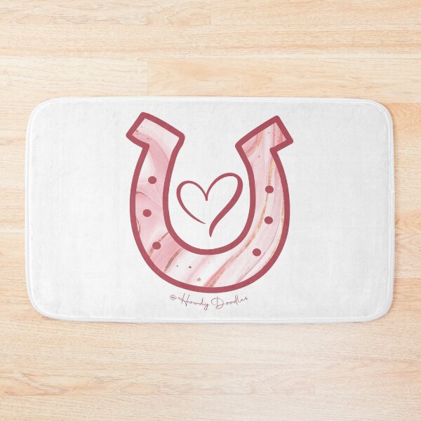 Item preview, Mauve and Gold Marble Horsehoe and Heart designed and sold by HorseFly Ranch.