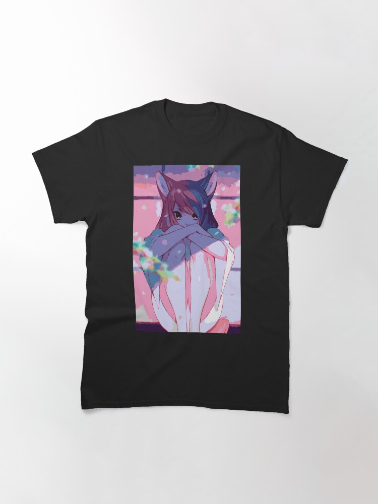 Imagen 3 de 7, Camiseta clásica con la obra Amante de la niña gato de Japón, diseñada y vendida por FotoLibreStudio.