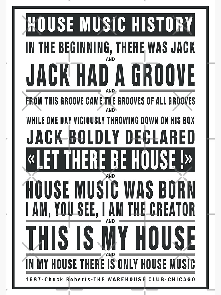 Poster JACK HAD A GROOVE - THIS IS MY HOUSE MUSIC: black and white MODEL  WAREHOUSE Club Chicago Sticker by LA FRENCH TOUCH