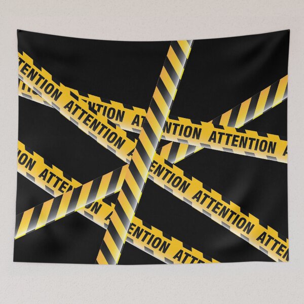 Item preview, Hazard black and yellow striped ribbon, caution tape of warning signs designed and sold by mashmosh.