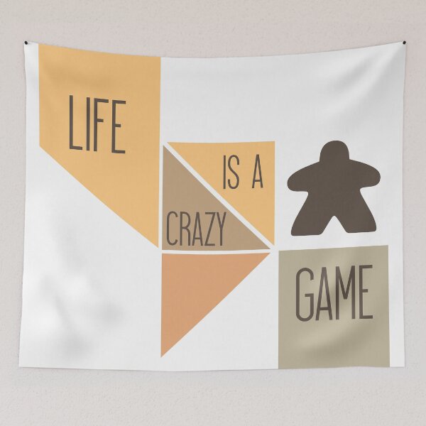 Artikelvorschau, Das Leben ist ein verrücktes Spiel - Meeple und Brettspielliebhaber entworfen und verkauft von BeamGeeks.