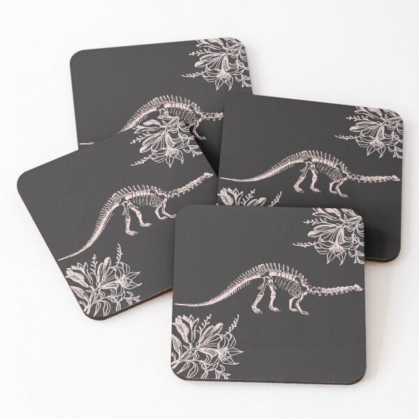 Item preview, pastel brontosaurus skeleton with floral accents  designed and sold by Badmoviesrus.