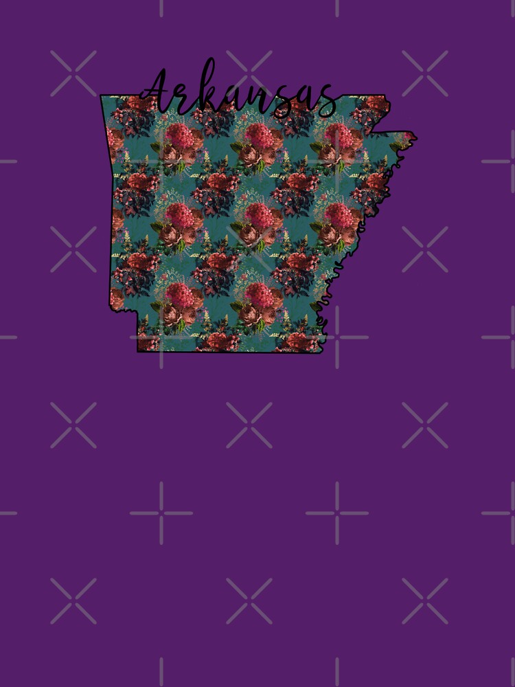 Discover Beautiful Floral Arkansas Outline Burgandy and Teals Classic T-Shirt