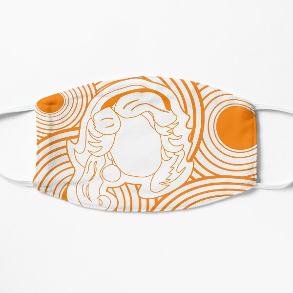 Geometric Dolly Parton Inspired Orange Design Flat Mask