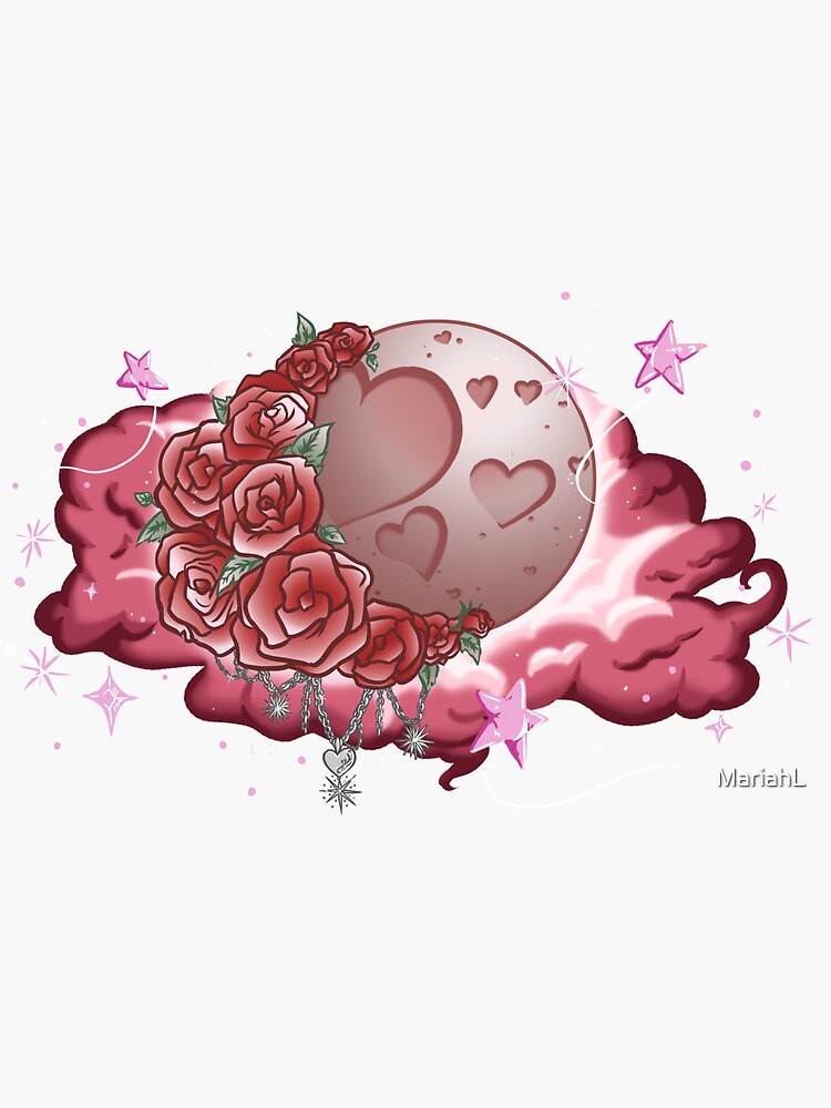 Thumbnail 3 of 3, Sticker, Rose Moon designed and sold by MariahL.