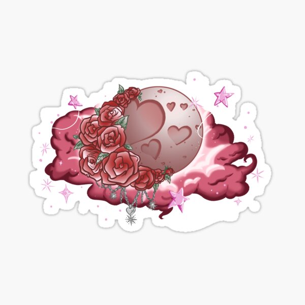 Rose Moon Sticker