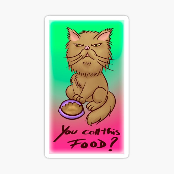 Cat disappointed with its food Sticker