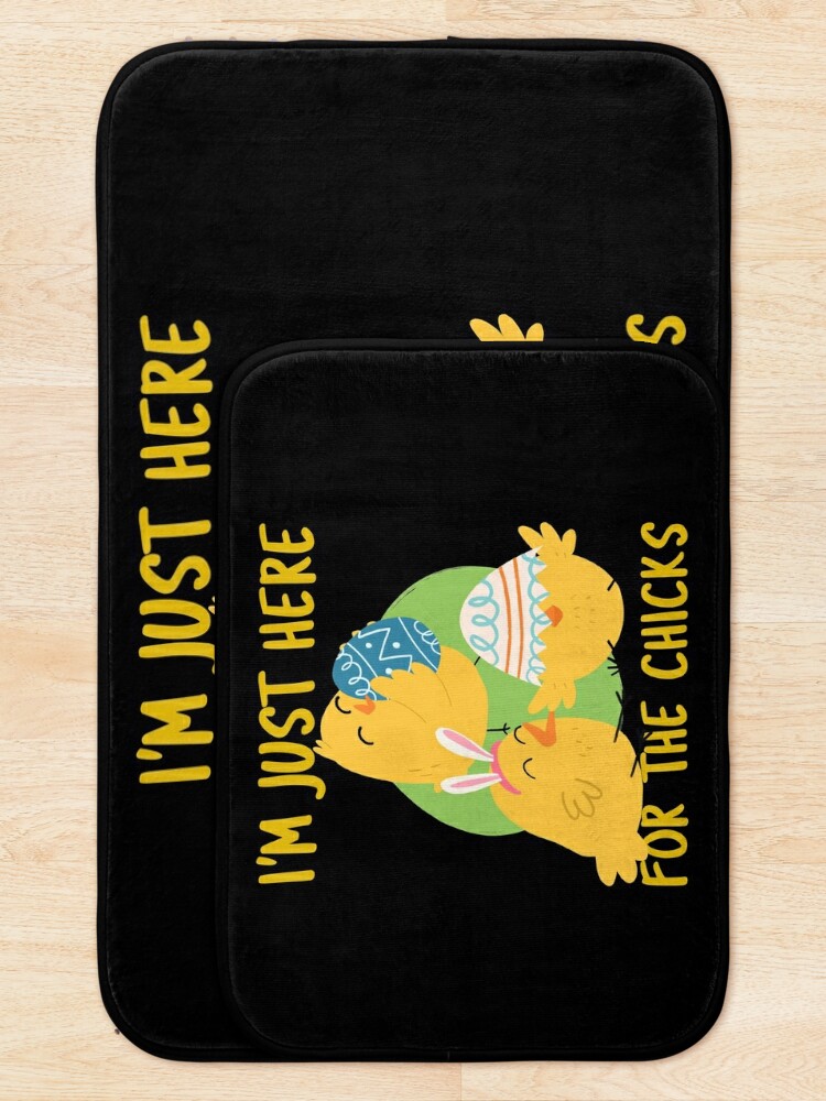 Discover I'm Just Here For The Chicks Easter Gift Bath Mat