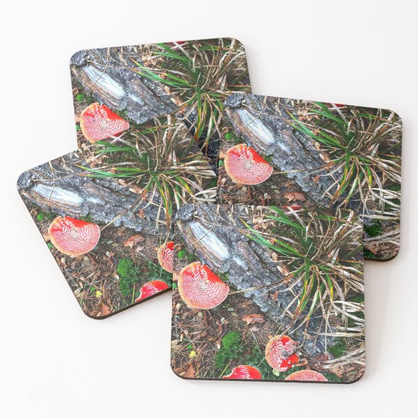 Item preview, Amanitas mushrooms in a Swiss forest designed and sold by Michael Brewer.