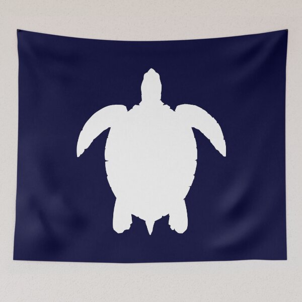 Item preview, Tropical Sea Turtle White On Navy Blue designed and sold by rewstudio.