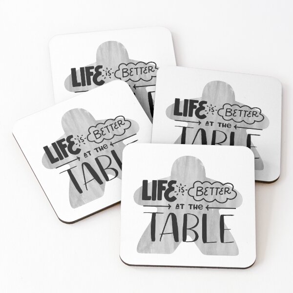 Item preview, Life is better at the table - Meeple for Board Gamers - Gray designed and sold by BeamGeeks.