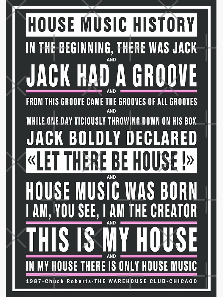 Discover Poster JACK HAD A GROOVE - THIS IS MY HOUSE MUSIC: MODEL black and white pink WAREHOUSE Club Chicago Premium Matte Vertical Poster