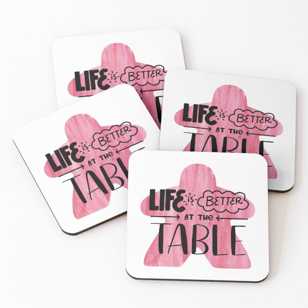 Item preview, Life is better at the table - Meeple for Board Gamers - Pink designed and sold by BeamGeeks.