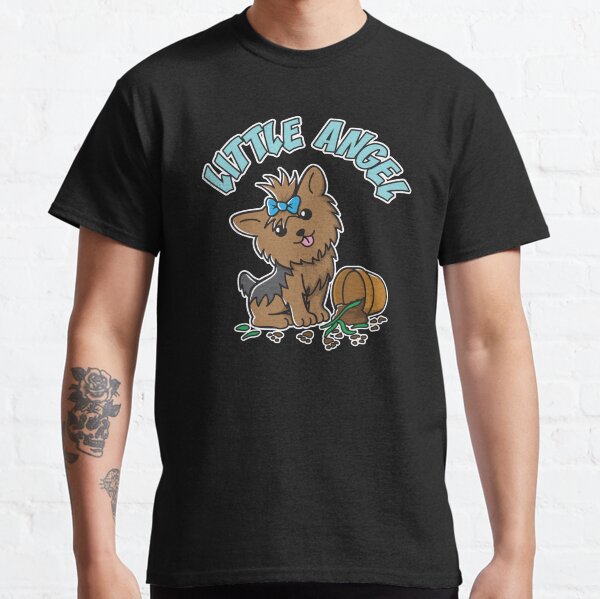 Little Angel Cute Funny Yorkie Yorkshire Terrier Dog Classic T-Shirt
