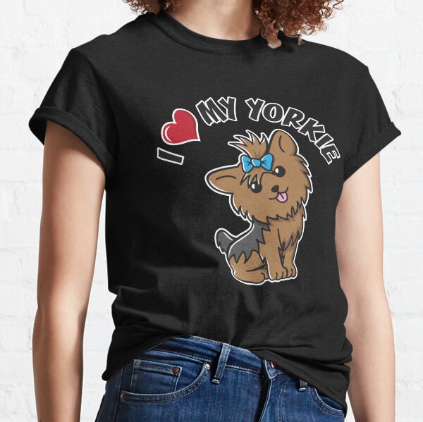 I Love My Yorkie Cute Funny Puppy Yorkshire Terrier Dog Classic T-Shirt